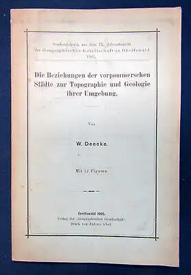 Deecke Die Beziehung der vorpommerschen Städte zur Topographie 1905 sf