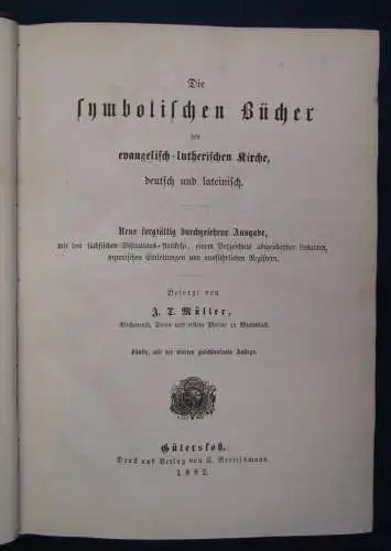 Müller Die symbolischen Bücher der evangelisch- Lutherischen Kirche 1882 js