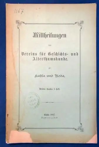 Mitteilungen d. Vereins f. Geschichte u. Altertumskunde Kahla & Roda 1887  js