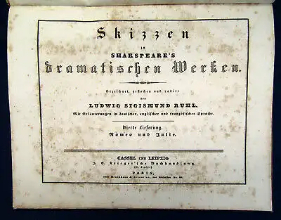 Skizzen zu Shakespears Dramatischen Werken 4. Lief. "Romeo & Julia" um 1840 sf