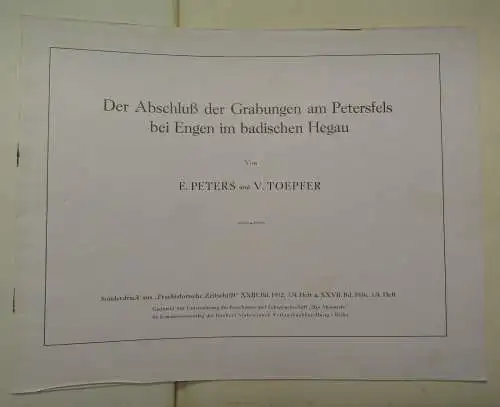 Schmidt/ Peters Monographien zur Urgeschichte des Menschen 1930 Geschichte sf