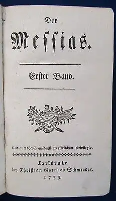 Der Messias 4 Bände in 2 komplett alles 1775 Christentum Glaube Gott js