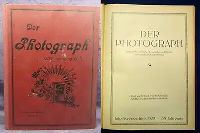 Der Photograph Fachblatt f. sämtliche Photographen u. Händler 1923 33.Jahrg. js