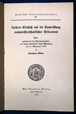 Stieve Luthers Einfluss auf die Ermittlung naturwissens. Erkenntnis 1933 js