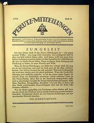 Perutz-Mitteilungen 6 Hefte in 1 Band Trockenplattenfabrik Photographie js