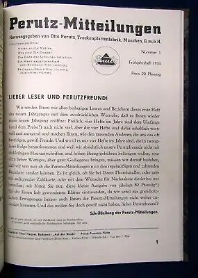 Perutz-Mitteilungen 6 Hefte in 1 Band Trockenplattenfabrik Photographie js