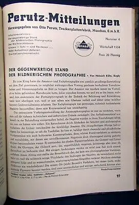 Perutz-Mitteilungen 6 Hefte in 1 Band Trockenplattenfabrik Photographie js