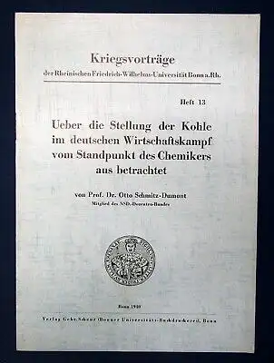 Ueber d. Stellung d. Kohle im deutschen Wirtschaftskampf v. Standpunkt 1940 js