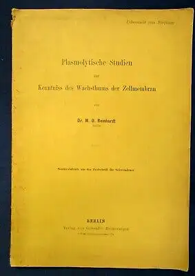 Reinhardt Plasmolytische Studien v. Kenntniss d. Wachsthums Zellmembran 1899 js