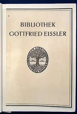 Auktionskatalog Bibliothek Gottfried Eissler Beilage( Schätzpreise etc.) 1925 js