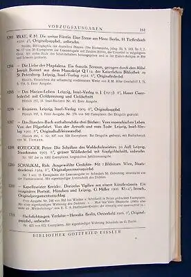 Auktionskatalog Bibliothek Gottfried Eissler Beilage( Schätzpreise etc.) 1925 js