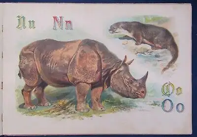Specht Pracht- Tier ABC 1890 seltene Prachtausgabe in Querfolio Wissen Kinder js
