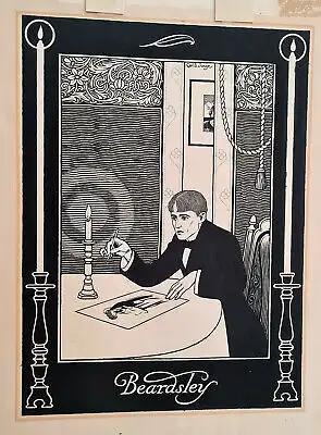 Carl S. Junge - Beardsley am Zeichen - Feder und weiße Gouache auf Karton sf