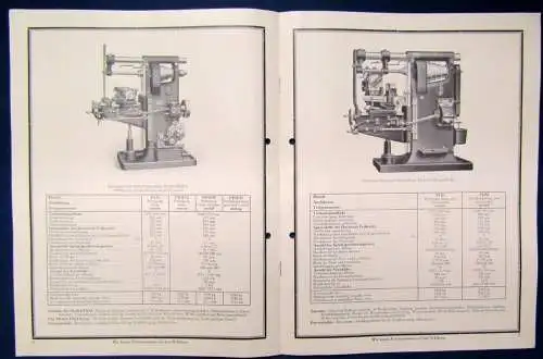 Hübner Präzisions-Universal-Fräsmaschinen Prospekt Katalog um 1935 8 S. js