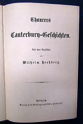 Hertzberg Chaucers Canterbury-Geschichten o.J. Belletristik Erzählungen js