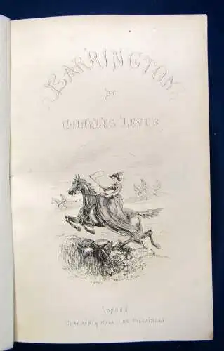 Lever Charles Barrington von Phiz illustriert EA 1863 Klassiker Kunst Lyrik  js 
