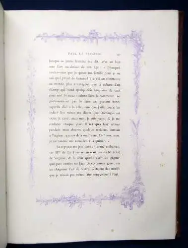 Bernadin Paul et Virginie 1868 Ledereinband der Zeit, Belletristik Literatur js