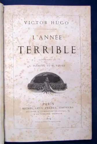 Hugo L`anne Terrible 1874 Das schreckliche Jahr Belletristik Literatur js