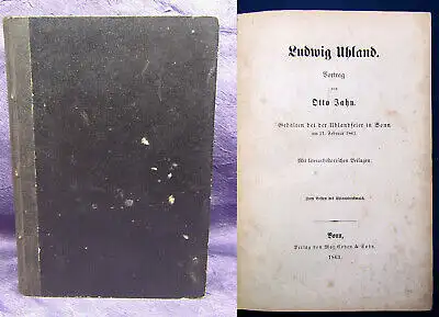 Jahn Ludiwg Uhland 1863 Literarhistorische Beilagen Belletristik Literatur js