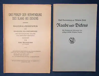 Fehse Raabe u. Dickens+ Das Prinzip d. Verwendung d. Slang bei Dickens 1923 js