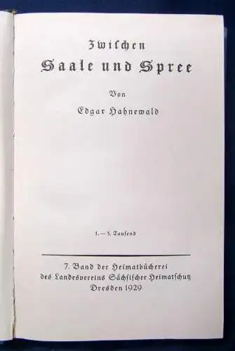 Hahnewald Zwischen Sale und Spree 19129 7. Band der Heimatbücherei js