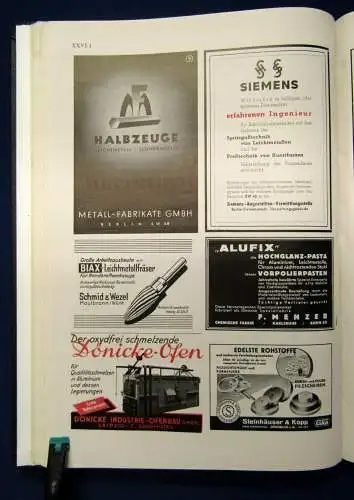 Aluminium 1940 ausgesondertes Bibliotheksexemplar Wissen Wissenschaft js
