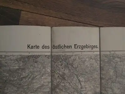 Karte vom östlichen Erzgebirge 1931 Kultur Wandern Natur Geografie 76x 28 cm js