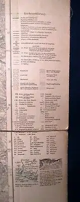 Karte vom östlichen Erzgebirge 1931 Kultur Wandern Natur Geografie 76x 28 cm js