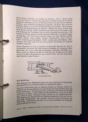 Schlie Handbuch für den Luftfahrt- Unterricht Leinen Mappe in 33 Heften 1936 js