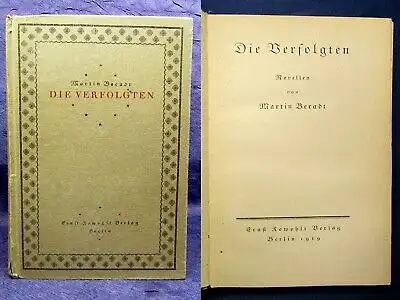 Beradt Die Verfolgten 1919 Novellen EA selten Belletristik Literatur Lyrik js