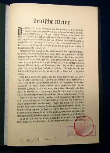 Deutsche Weine aus der Wanderausstellung d. Deutschen-Landwirts.Gesellschaft  js