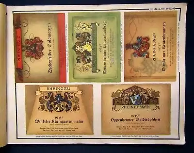 Umfangreiches Katalog-Fragment zu Wein, Spirituosen 1935 sehr selten js