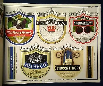 Umfangreiches Katalog-Fragment zu Wein, Spirituosen 1935 sehr selten js