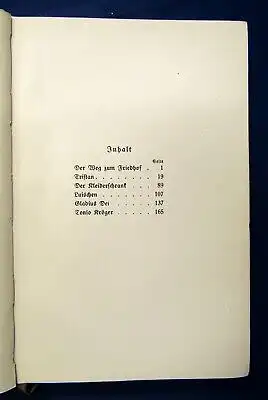 Thomas Mann Tristan Sechs Novellen 1912 Klassiker Erzählungen Geschichten js