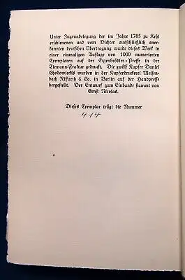 Figaro`s Hochzeit 12 Kupfer von Daniel Chodowiecki um 1925ExemplarNr. 414 js
