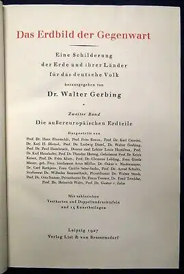 Gerbing Das Erdbild der Gegenwart 2 Bde. 1926 Die Länder Europas Landeskunde  js