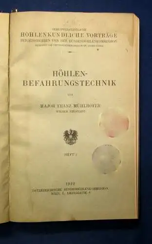 Kyrle Allgemeine Höhlenkunde 7 Hefte Vorträge 1922 Bibliotheksexemplar js