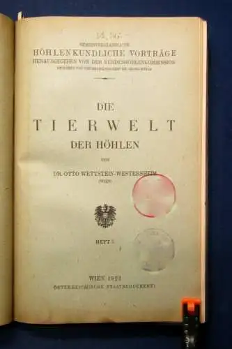Kyrle Allgemeine Höhlenkunde 7 Hefte Vorträge 1922 Bibliotheksexemplar js