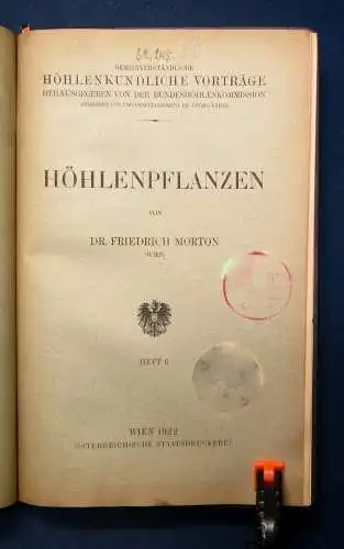 Kyrle Allgemeine Höhlenkunde 7 Hefte Vorträge 1922 Bibliotheksexemplar js