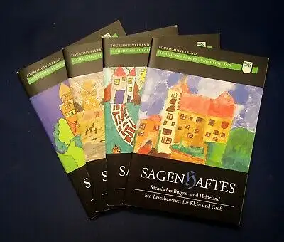 4 Hefte Sagenhaftes Sächsisches Burgen-u. Heideland o.J. Leseabenteuer js