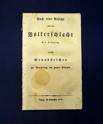 Müller Auch eine Ansicht von der Völkerschlacht bei Leipzig 1813 selten mb