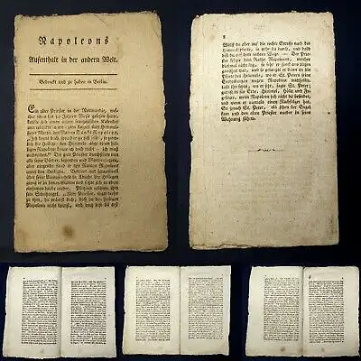 Fiktive Flugschrift - Napoleons Aufenthalt in der andern Welt o.J. um 1810 js