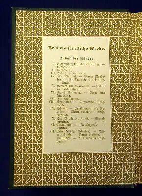 Hebbel´s Sämtliche Werke in 12 Bänden o.J. um 1890 Belletristik Klassiker mb