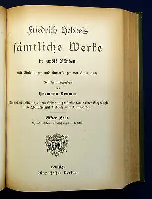 Hebbel´s Sämtliche Werke in 12 Bänden o.J. um 1890 Belletristik Klassiker mb
