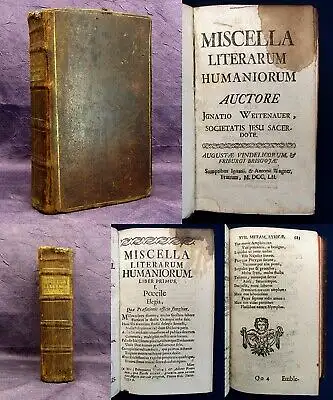 Weiternauer, Ignaz Miscella literarum humaniorum 1752 Belletristik Literatur js
