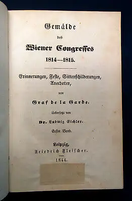 Garde Gemälde des Wiener Congresses 1814-1815 1844 4 Bde in 1 Napoleon mb