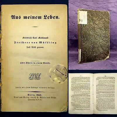 Müffling Aus meinem Leben. [...] Zwei Theile in einem Bande 1855 Geschichte js