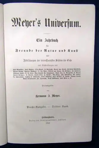 Meyers Universum Ein Jahrbuch für Freunde der Natur und Kunst 3.Bd. 1864 js 