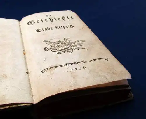 Kritzinger Die Geschichte der Stadt Leipzig 1778 Seltene EA Saxonica Sachsen mb 