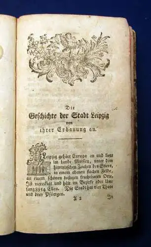 Kritzinger Die Geschichte der Stadt Leipzig 1778 Seltene EA Saxonica Sachsen mb 